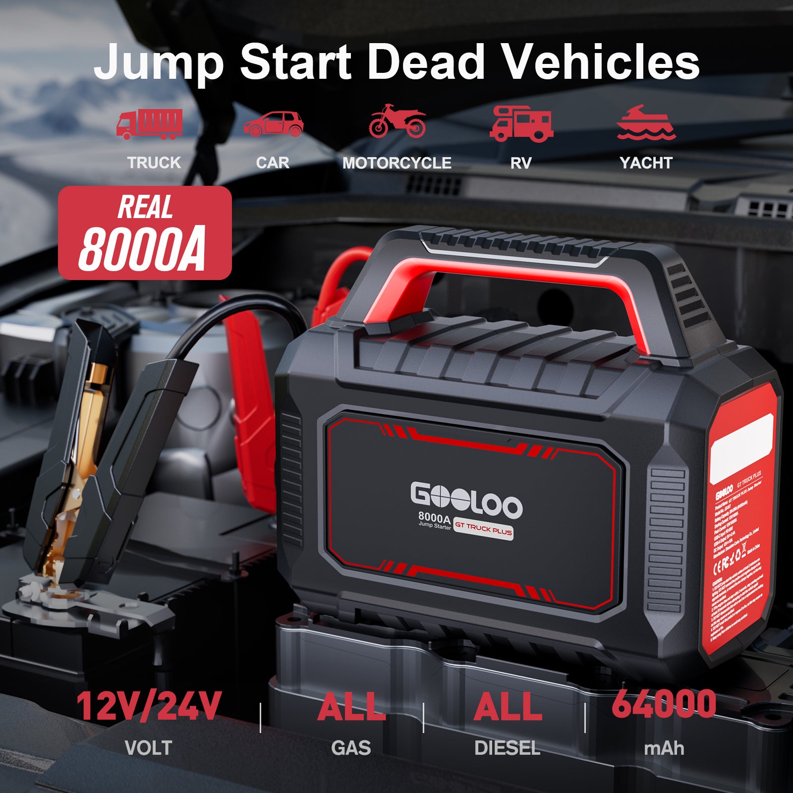 GOOLOO GT TRUCK PLUS 8000A Supersafe Jump Starter