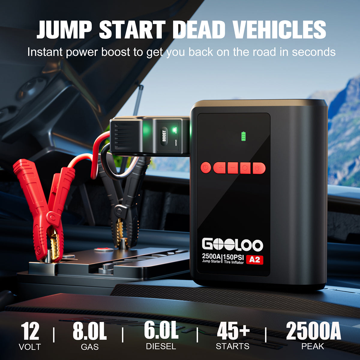 【Clearance Sale】GOOLOO A2 Jump Starter with Air Compressor