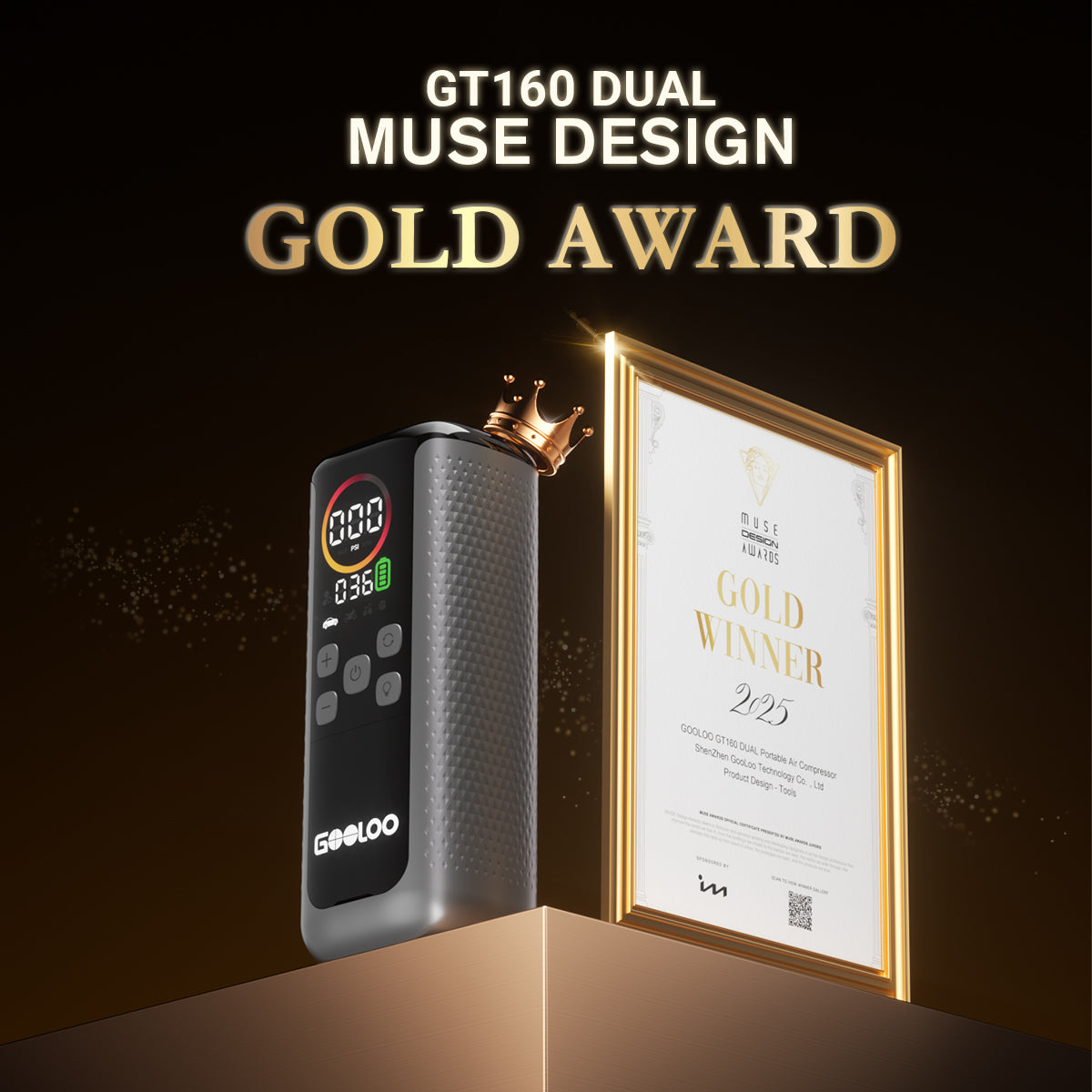 GOOLOO GT160 DUAL Tyre Inflator | 2025 Muse Design Awards Winner