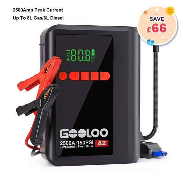 GOOLOO A2 Jump Starter with Air Compressor