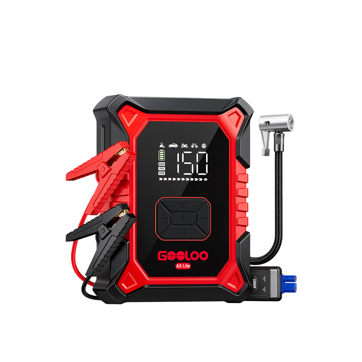 GOOLOO A3 Lite 2500A Supersafe Jump Starter Air Compressor
