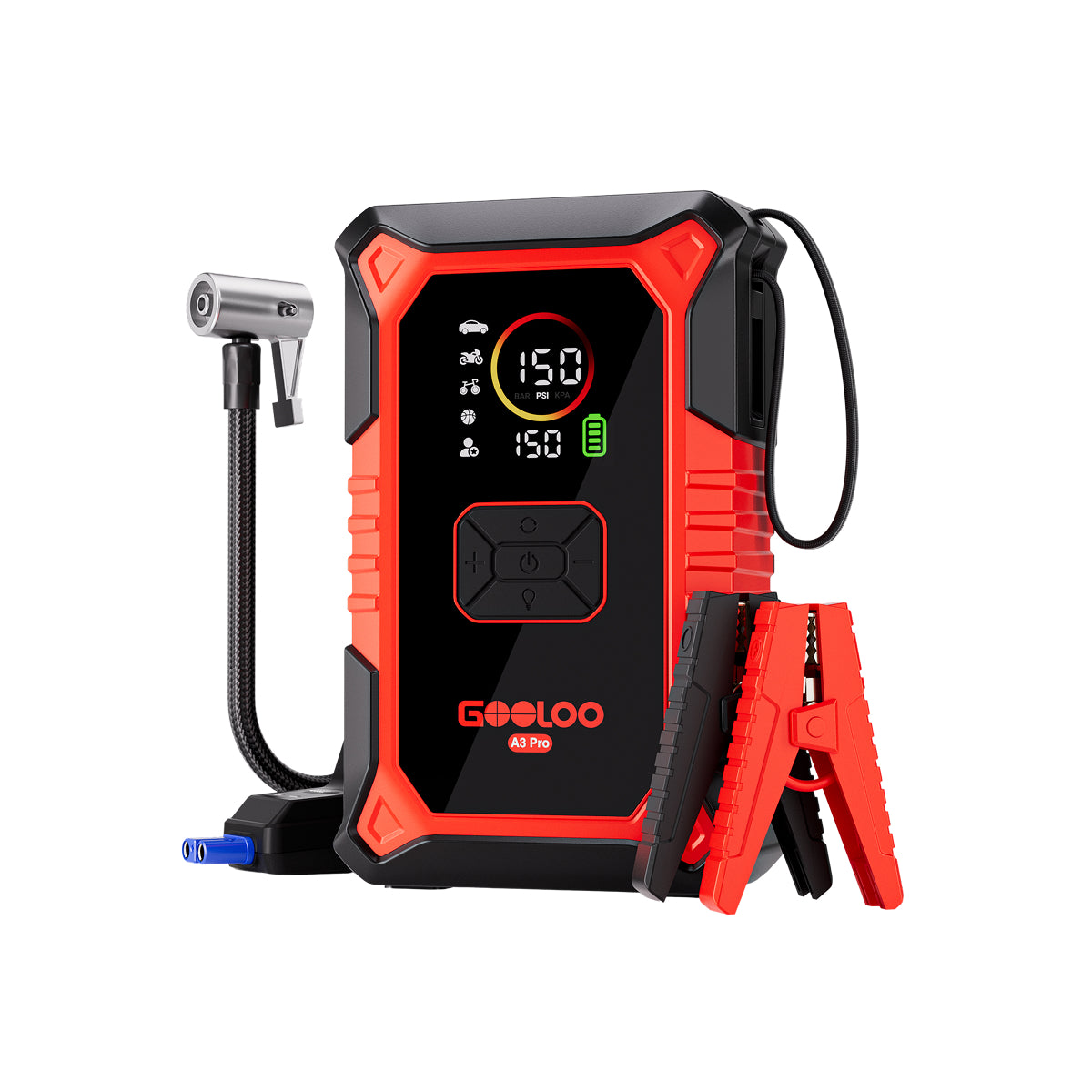 GOOLOO A3 Pro 3000A Supersafe Jump Starter Air Compressor