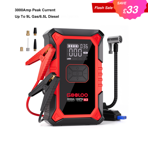 GOOLOO A3 Jump Starter with Air Compressor