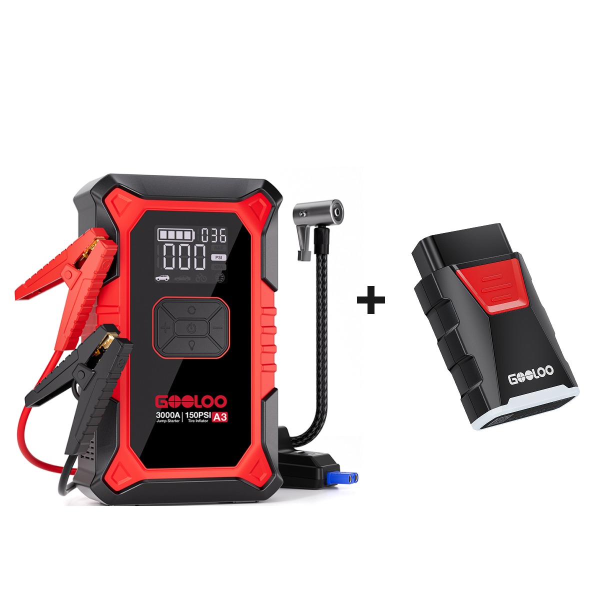 GOOLOO A3 Jump Starter Air Compressor + OBD DS200