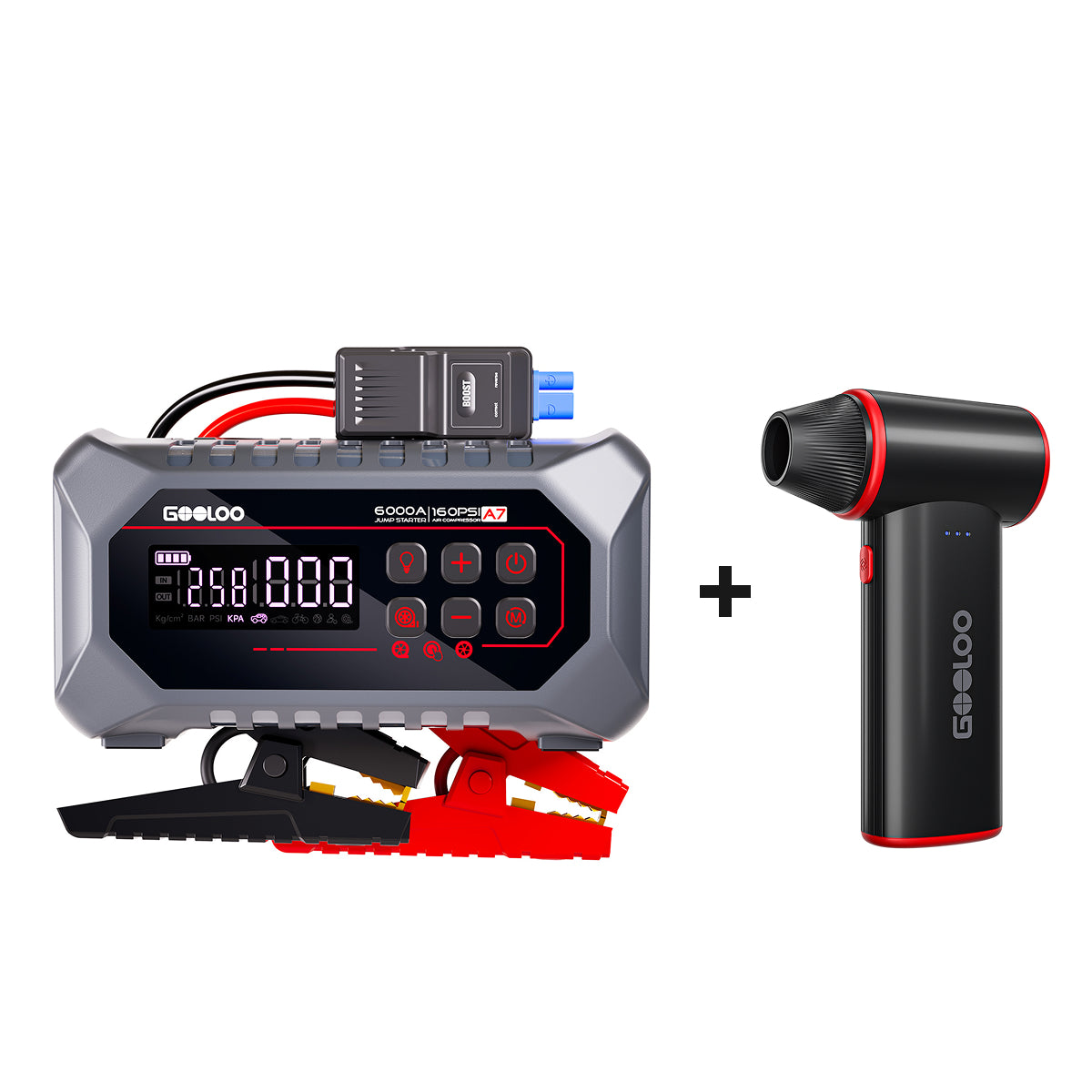 GOOLOO A7 Jump Starter with F3 Electric Air Duster