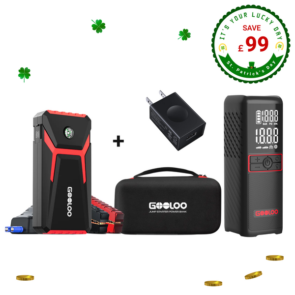 GOOLOO GE1500 Jump Starter+GT160 Tire Inflator+15W Charger+EVA Box