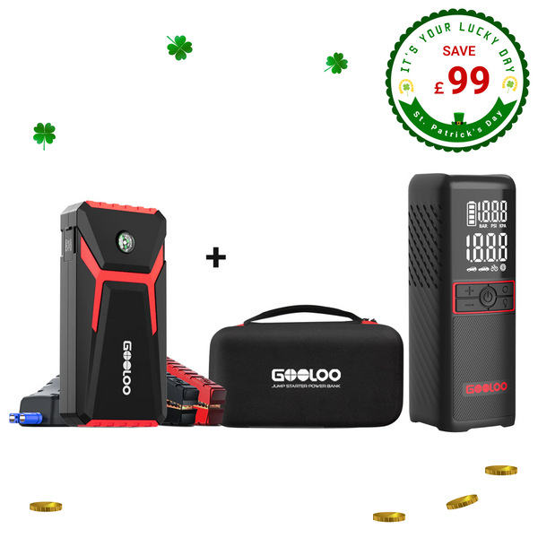 GOOLOO GE1500 Jump Starter+GT160 Tire Inflator+EVA Box