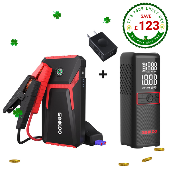 GOOLOO GE1500+GT160 Tire Inflator+15W Wall Charger