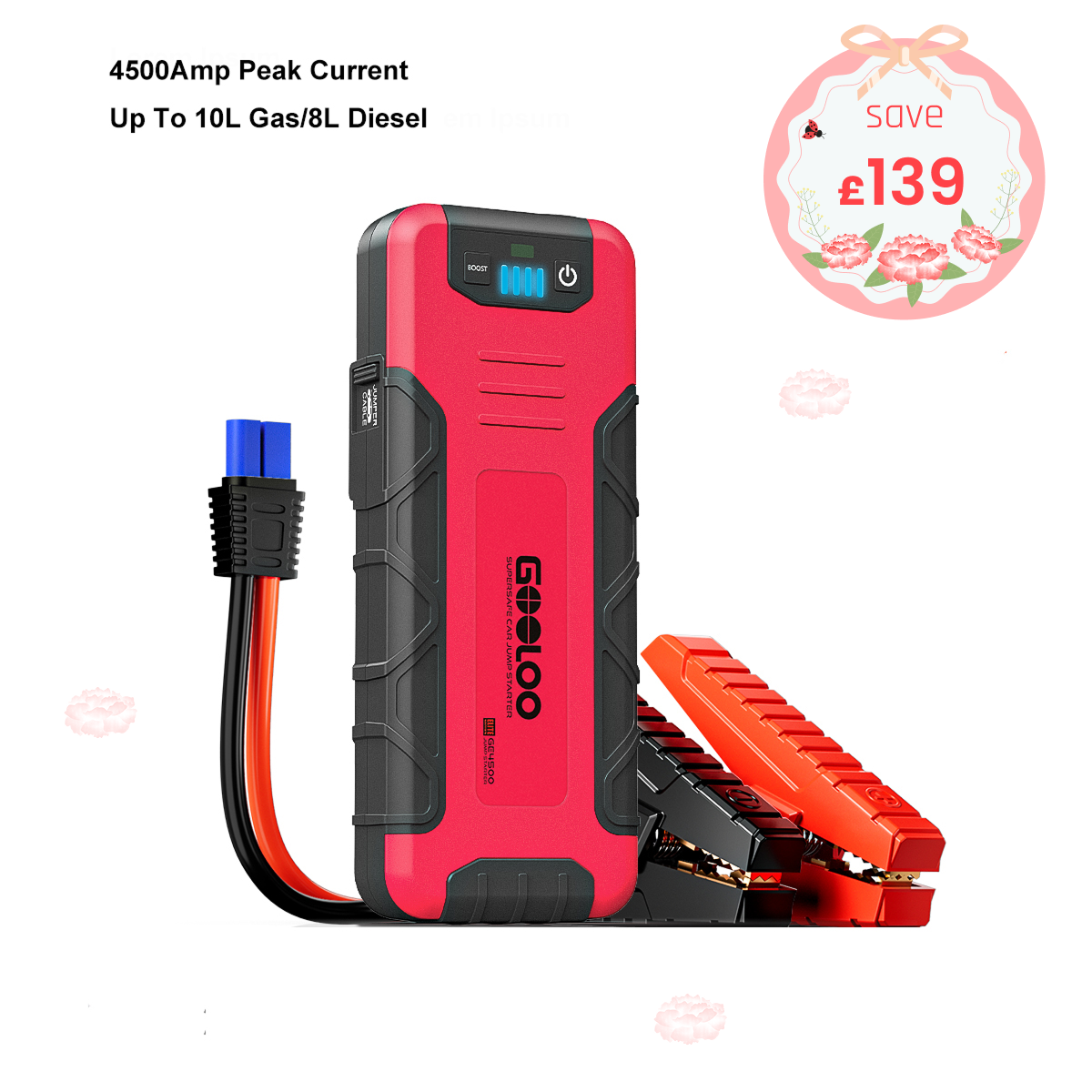 GOOLOO GE4500 Portable Jump Starter