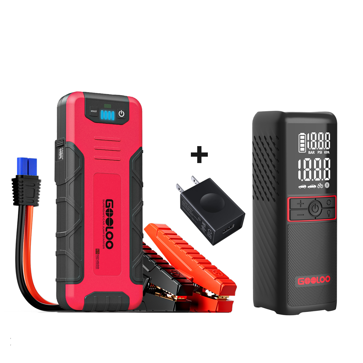 GOOLOO GE4500+GT160 Tire Inflator+15W Wall Charger