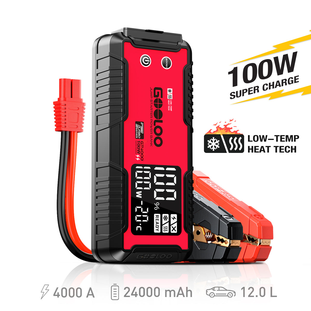 GOOLOO GT4000 4000A Supersafe Jump Starter Pre heating Tech
