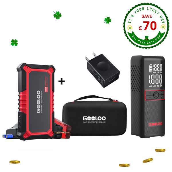 GOOLOO GP2000 Jump Starter+GT160 Tire Inflator+15W Charger+EVA Box