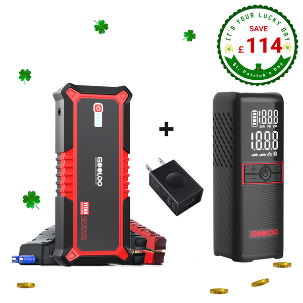 GOOLOO GP3000+GT160 Tire Inflator+15W Wall Charger