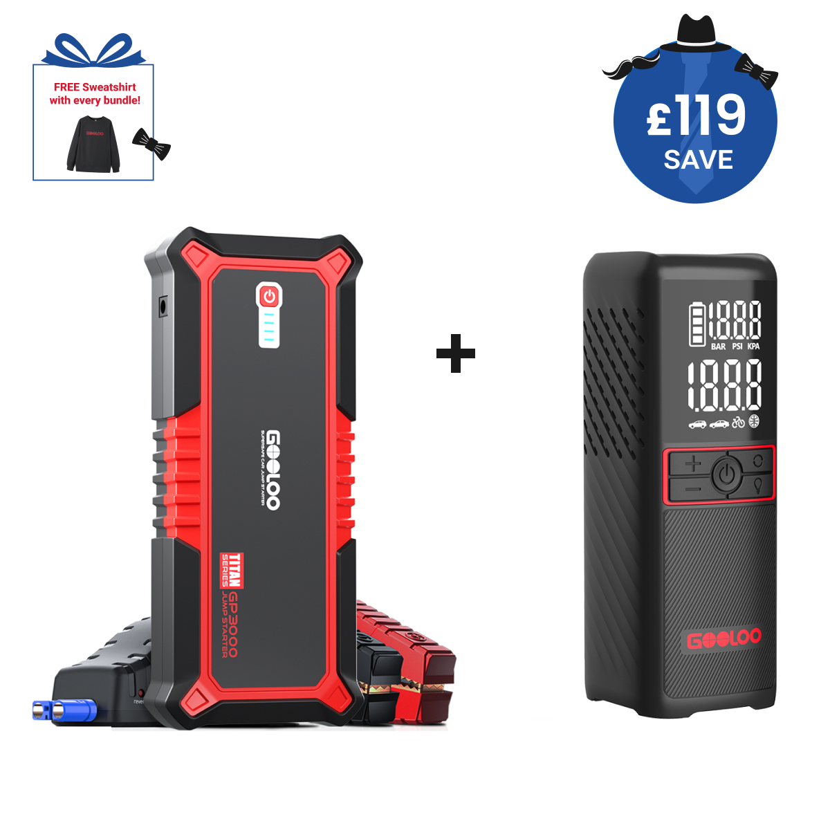 GOOLOO GP3000 Portable Jump Starter