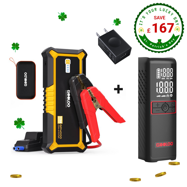 GOOLOO GP4000 Jump Starter+GT160 Tire Inflator+15W Wall Charger