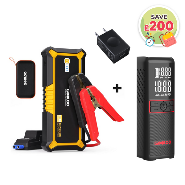 GOOLOO GP4000 Jump Starter+GT160 Tire Inflator+15W Wall Charger