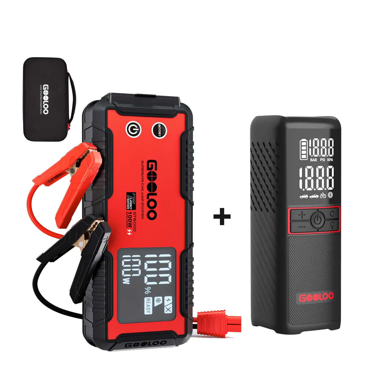 GOOLOO GT6000 Jump Starter+GT160 Tire Inflator+EVA Box