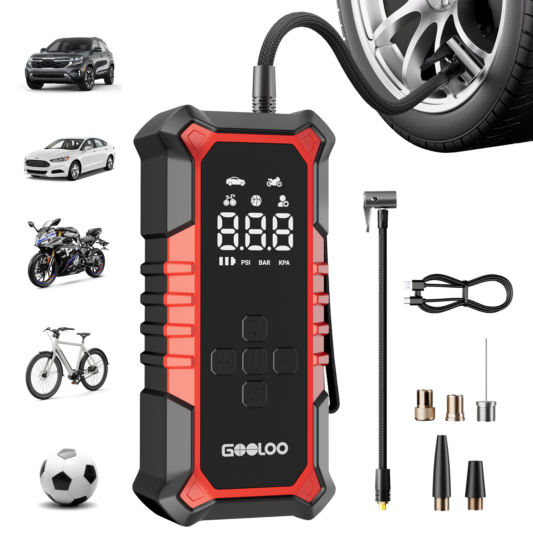 GOOLOO A6 Gear ReadyRide Tyre Inflator Portable Air Compressor